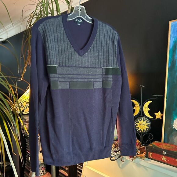Chaps V-Neck Sweater in Navy and Charcoal Size 38-40 - Picture 14 of 16